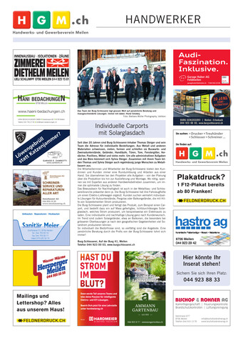 Burgschlosserei im Meilener Anzeiger vom 22. Oktober 2021