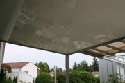 Glasvordach mit Mattfolie