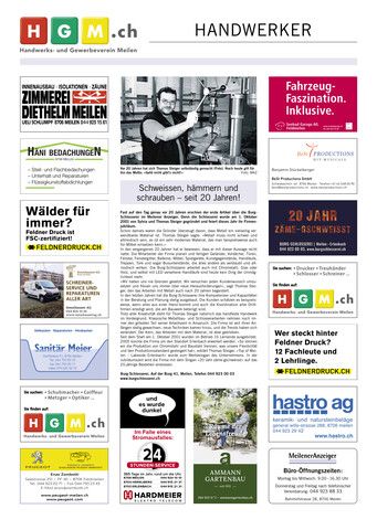 Burgschlosserei im Meilener Anzeiger vom 22. Oktober 2021